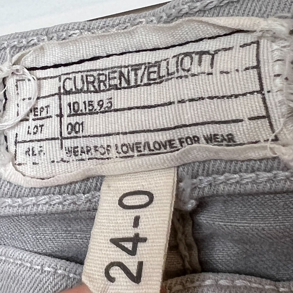 Current Elliott Jeans Stiletto Dillon Released Hem Raw Gray Light Wash Size 24 - Picture 5 of 10